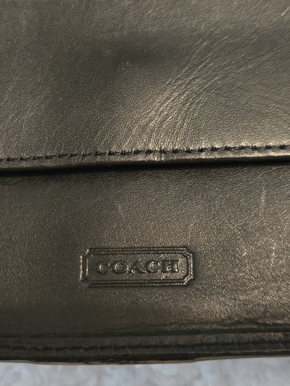 Coach Black Leather, Signature Jacquard Fabric Wallet, Trifold Snap Closure - Picture 4 of 15